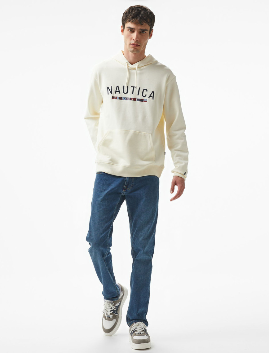 Nautica Erkek Beyaz Regular Fit Sweatshirt