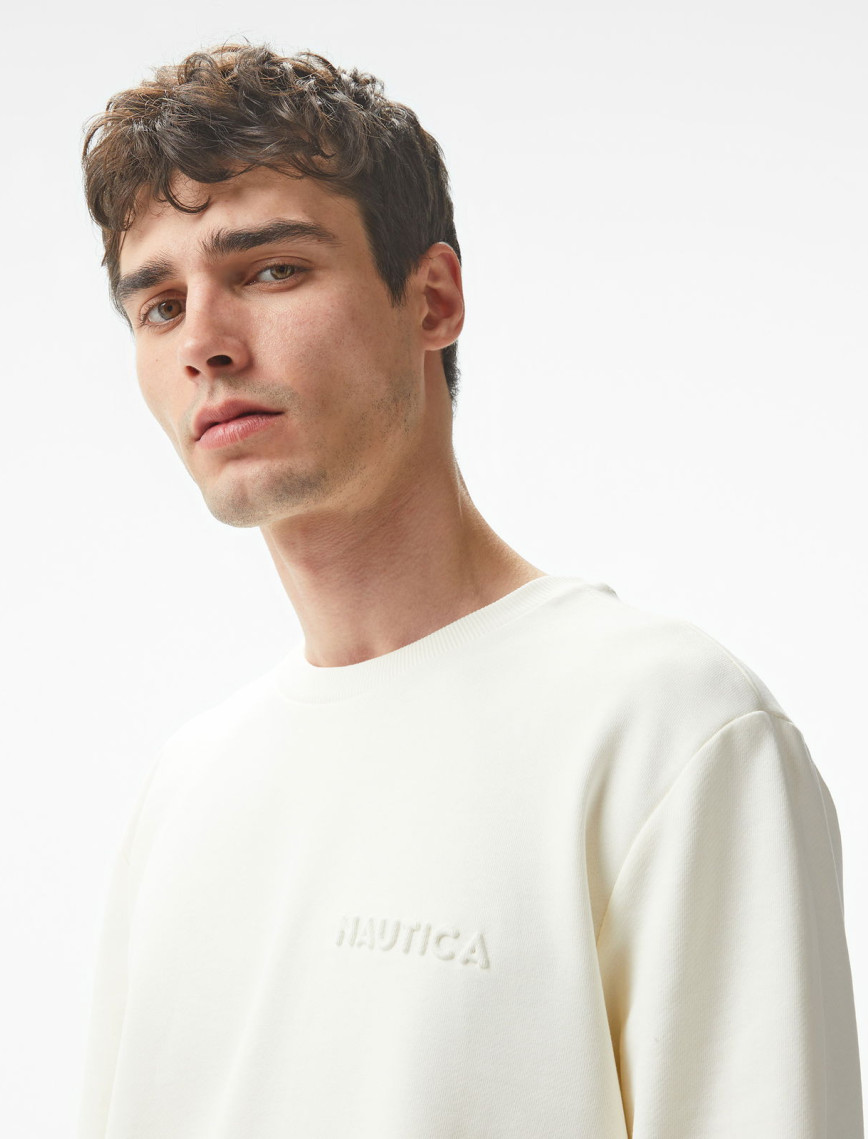 Nautica Erkek Beyaz Regular Fit Sweatshirt