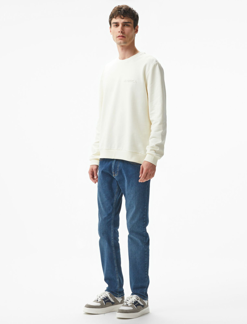 Nautica Erkek Beyaz Regular Fit Sweatshirt