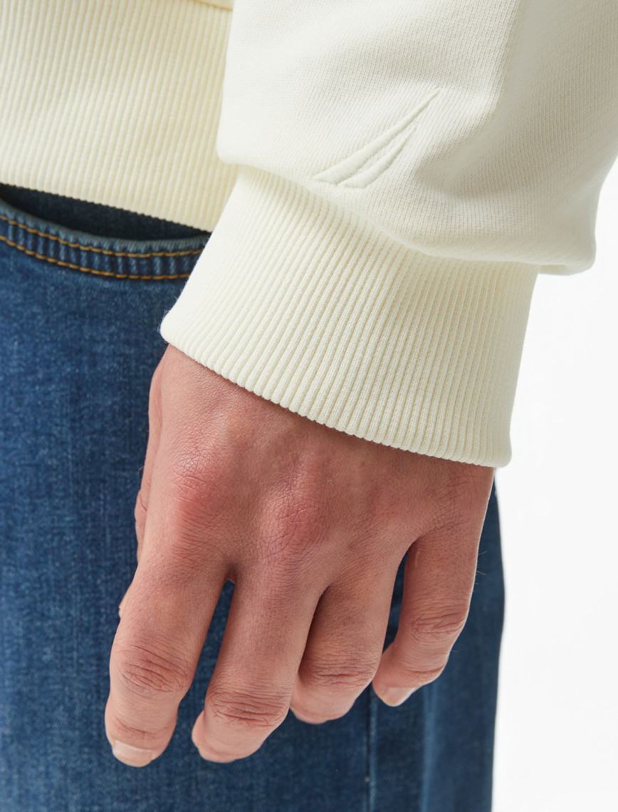 Nautica Erkek Beyaz Regular Fit Sweatshirt