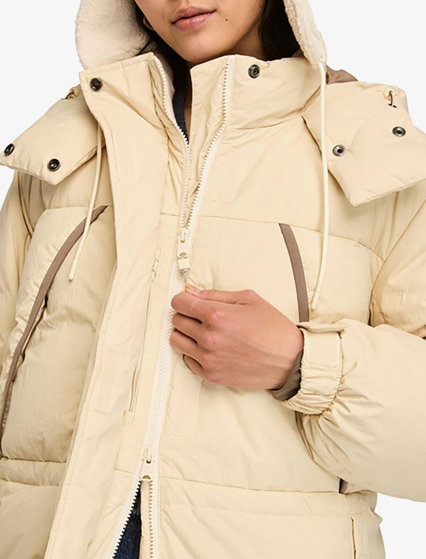 Timberland Howker Recycled Down Puffer Long Kadın Krem Ceket Timberland Howker Recycled Down Puffer Long Kadın Krem Ceket