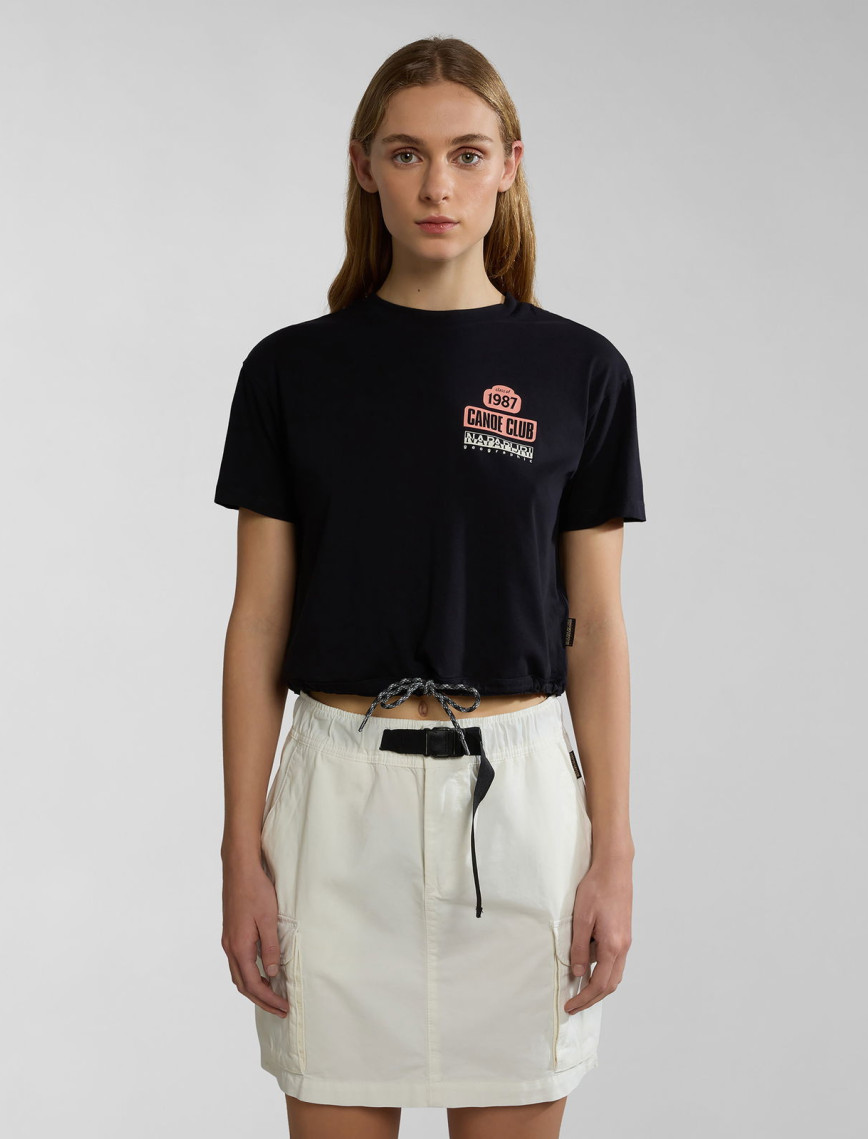 Napapijri S-Howard W Kadın Siyah Crop T-Shirt Napapijri S-Howard W Kadın Siyah Crop T-Shirt