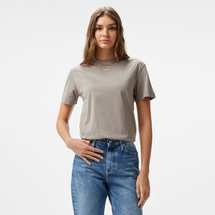 Calvin Klein Nano Logo Regular Kadın Gri T-Shirt Calvin Klein Nano Logo Regular Kadın Gri T-Shirt