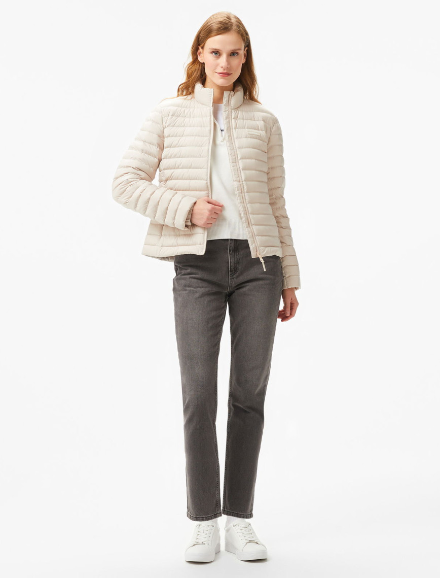 Calvin Klein Super Padded Packable Kadın Krem Ceket