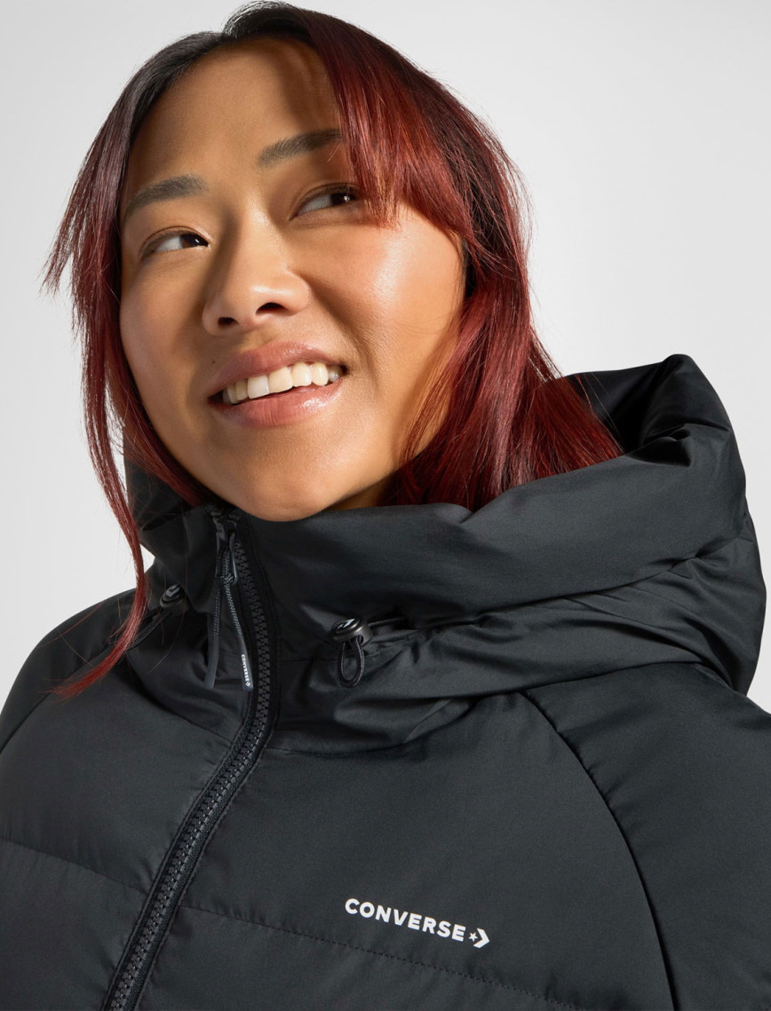 Converse Kadın Kapüşonlu Siyah Şişme Mont Converse Kadın Kapüşonlu Siyah Şişme Mont