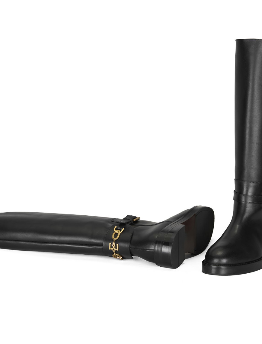 Kadın Siyah Deri Çizme Kadın Siyah Deri Çizme