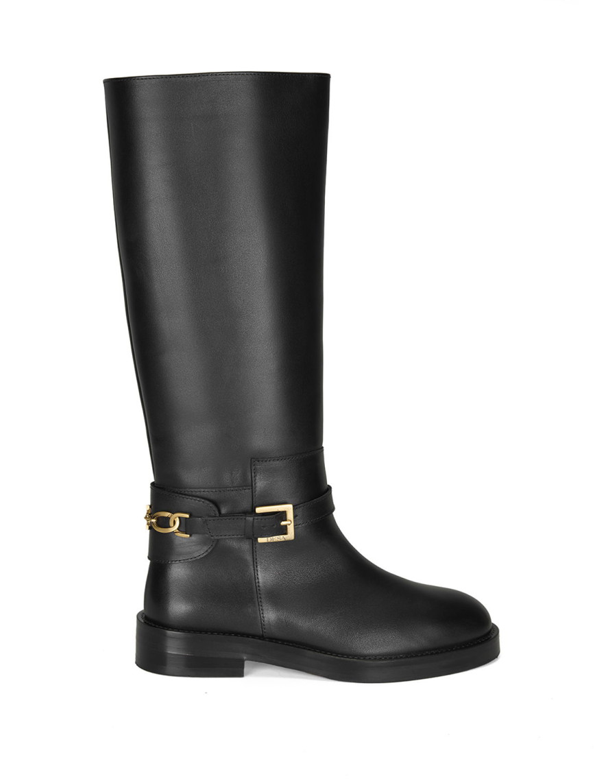 Kadın Siyah Deri Çizme Kadın Siyah Deri Çizme