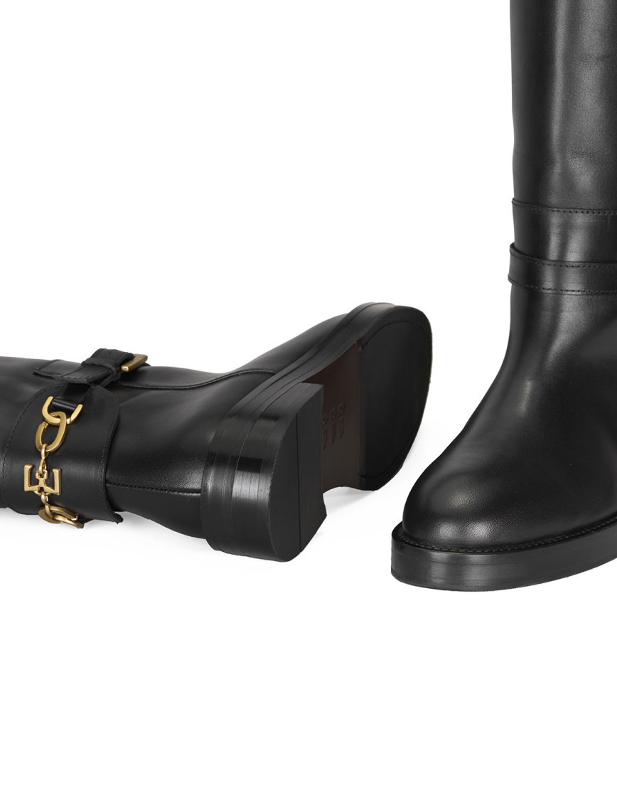 Kadın Siyah Deri Çizme Kadın Siyah Deri Çizme