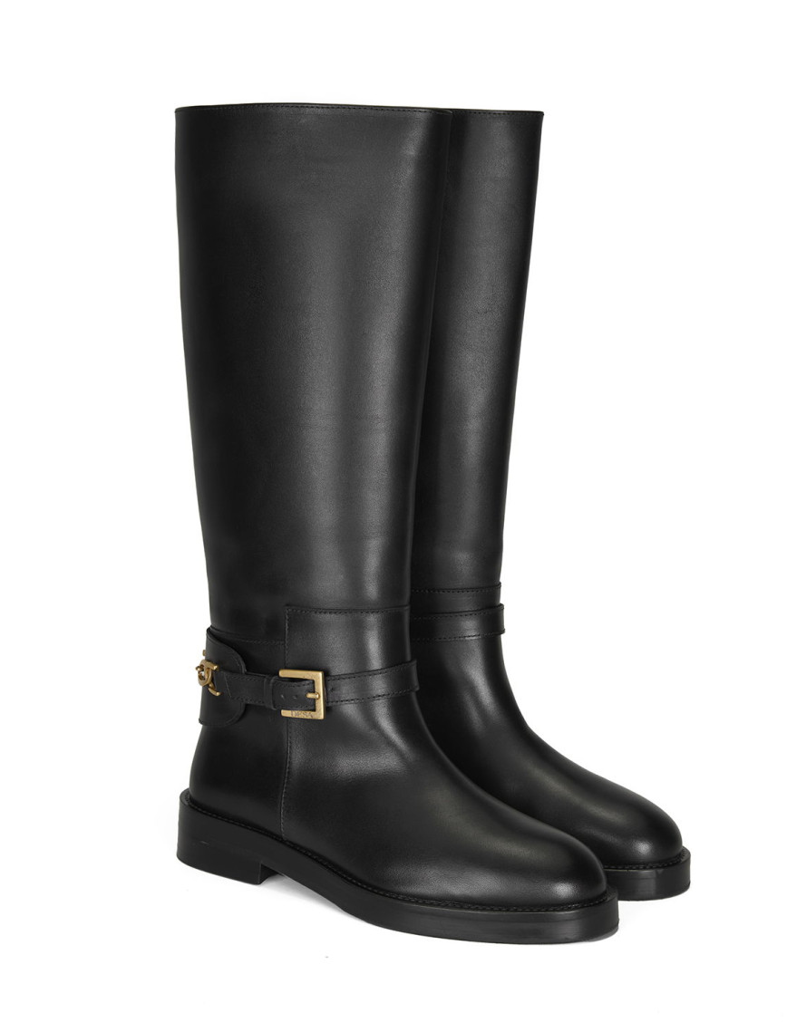 Kadın Siyah Deri Çizme Kadın Siyah Deri Çizme