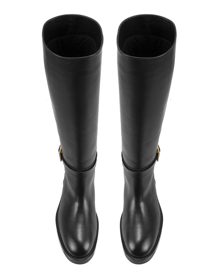 Kadın Siyah Deri Çizme Kadın Siyah Deri Çizme