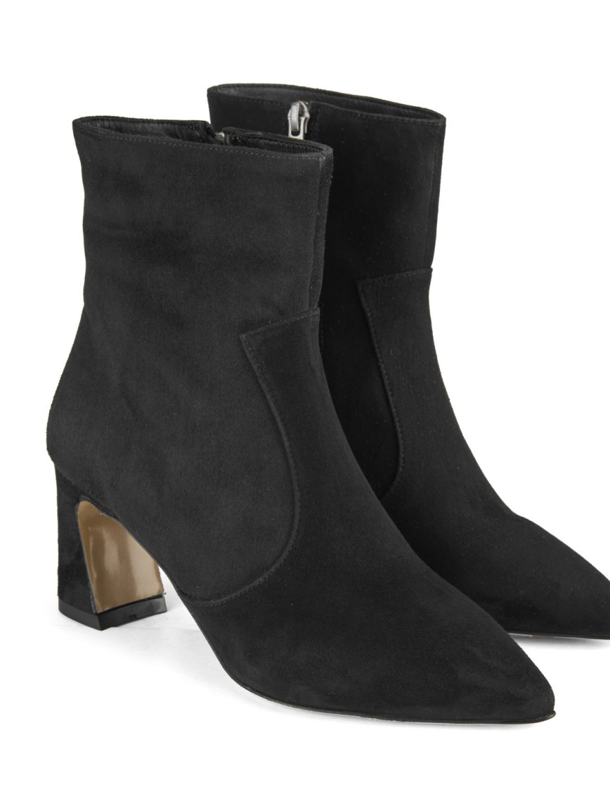 Kadın Siyah Topuklu Süet Bot Kadın Siyah Topuklu Süet Bot
