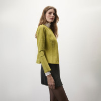 Deundria Yeşil Kadın Panelli Fit Süet Ceket Deundria Yeşil Kadın Panelli Fit Süet Ceket