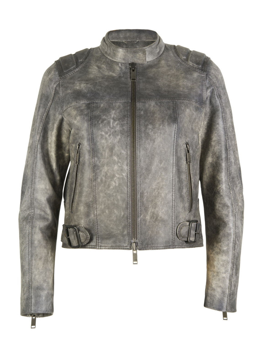 Yulia Gri Kadın Deri Mont Yulia Gri Kadın Deri Mont