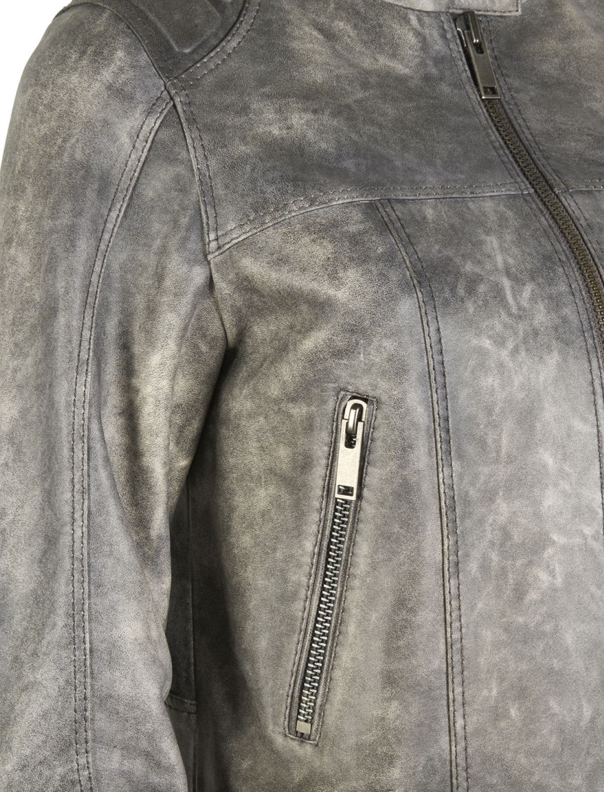 Yulia Gri Kadın Deri Mont Yulia Gri Kadın Deri Mont