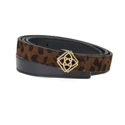 Kieran Leopar Kadın Çift Taraflı Deri Kemer Kieran Leopar Kadın Çift Taraflı Deri Kemer