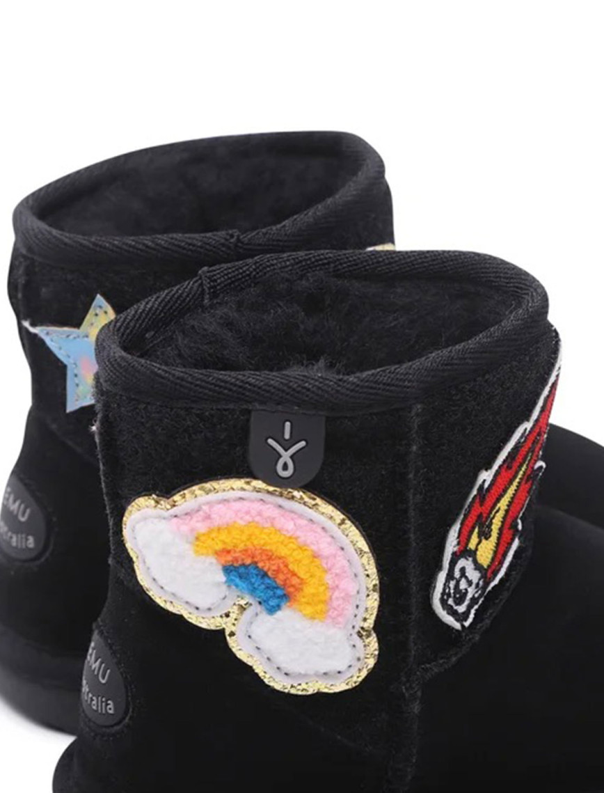 Emu Australia Wallaby Mini Play Unisex Çocuk Siyah Bot Emu Australia Wallaby Mini Play Unisex Çocuk Siyah Bot