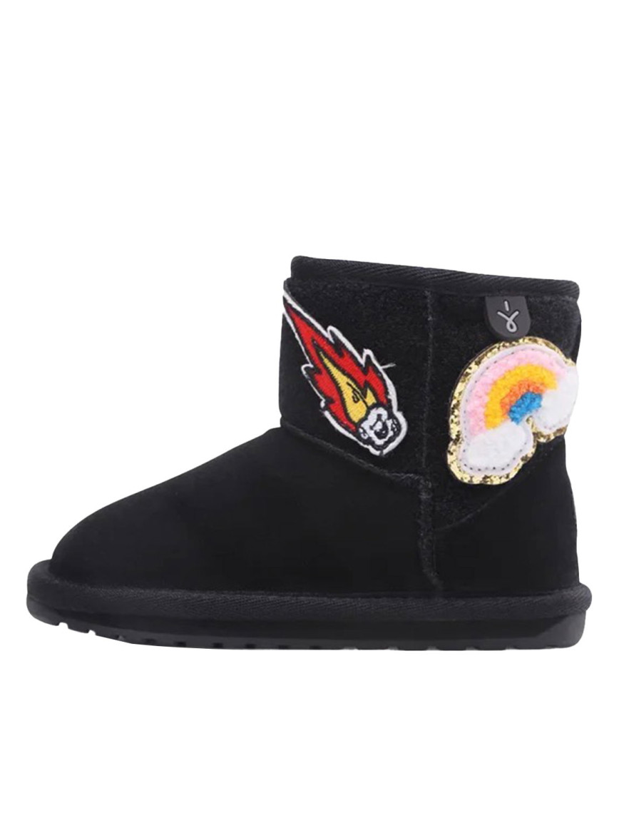 Emu Australia Wallaby Mini Play Unisex Çocuk Siyah Bot Emu Australia Wallaby Mini Play Unisex Çocuk Siyah Bot
