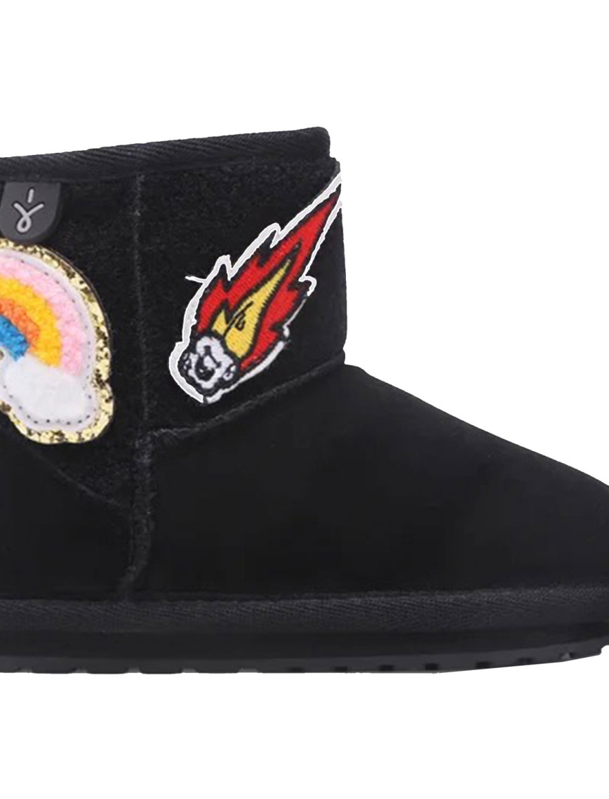 Emu Australia Wallaby Mini Play Unisex Çocuk Siyah Bot Emu Australia Wallaby Mini Play Unisex Çocuk Siyah Bot