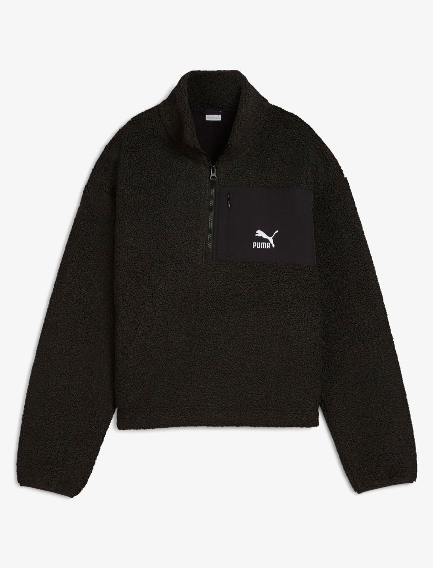 Puma Classics Winterized Half-Zip Kadın Siyah Sweatshirt Puma Classics Winterized Half-Zip Kadın Siyah Sweatshirt