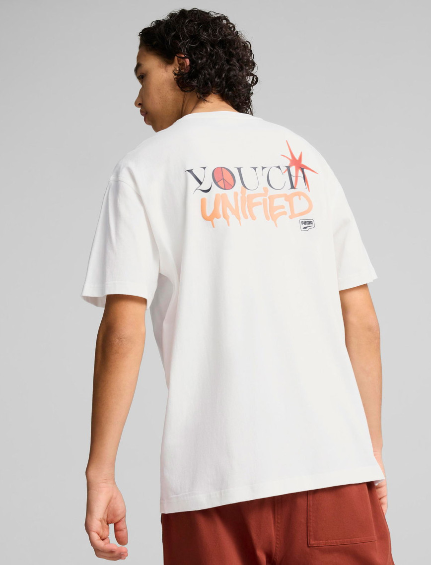 Puma Downtown Relaxed Graphic Unisex Beyaz T-Shirt Puma Downtown Relaxed Graphic Unisex Beyaz T-Shirt