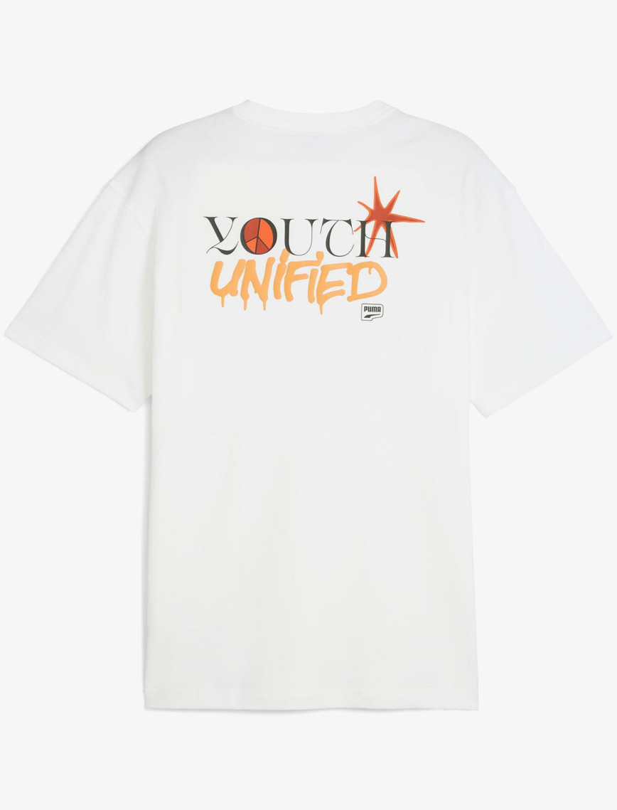 Puma Downtown Relaxed Graphic Unisex Beyaz T-Shirt Puma Downtown Relaxed Graphic Unisex Beyaz T-Shirt