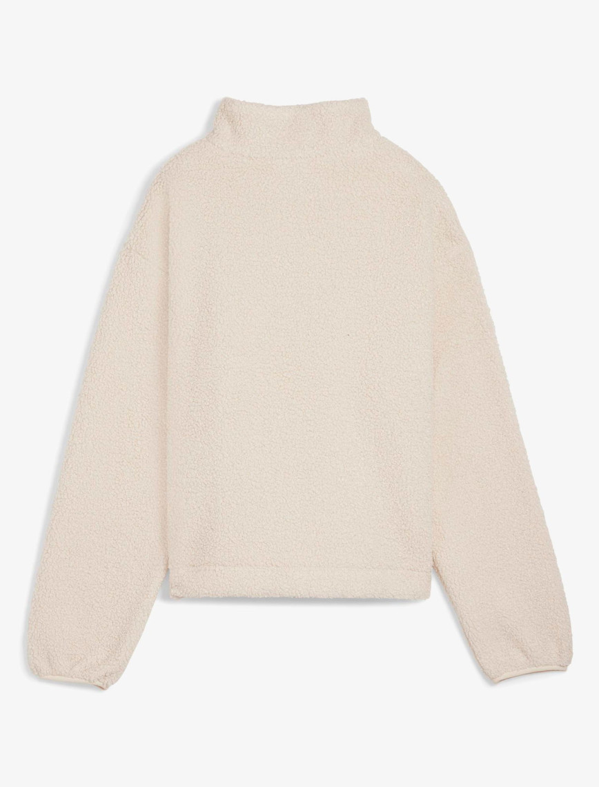 Puma Classics Winterized Half-Zip Kadın Krem Polar Sweatshirt Puma Classics Winterized Half-Zip Kadın Krem Polar Sweatshirt