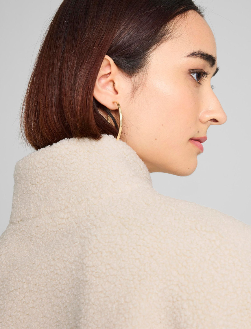 Puma Classics Winterized Half-Zip Kadın Krem Polar Sweatshirt Puma Classics Winterized Half-Zip Kadın Krem Polar Sweatshirt