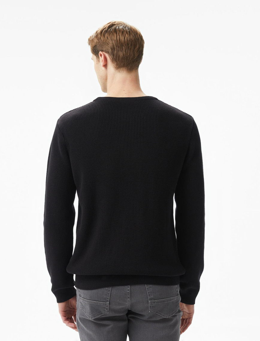 Ucla Emory Nakışlı Erkek Siyah Bisiklet Yaka Triko Ucla Emory Nakışlı Erkek Siyah Bisiklet Yaka Triko