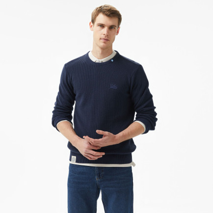 Ucla Emory Nakışlı Erkek Lacivert Bisiklet Yaka Triko Ucla Emory Nakışlı Erkek Lacivert Bisiklet Yaka Triko