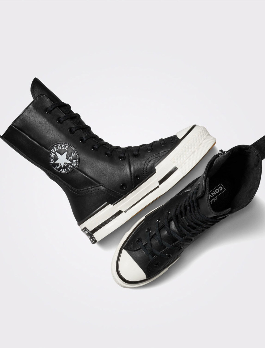 Converse Chuck 70 Plus Unisex Siyah Deri Platform Sneaker Converse Chuck 70 Plus Unisex Siyah Deri Platform Sneaker