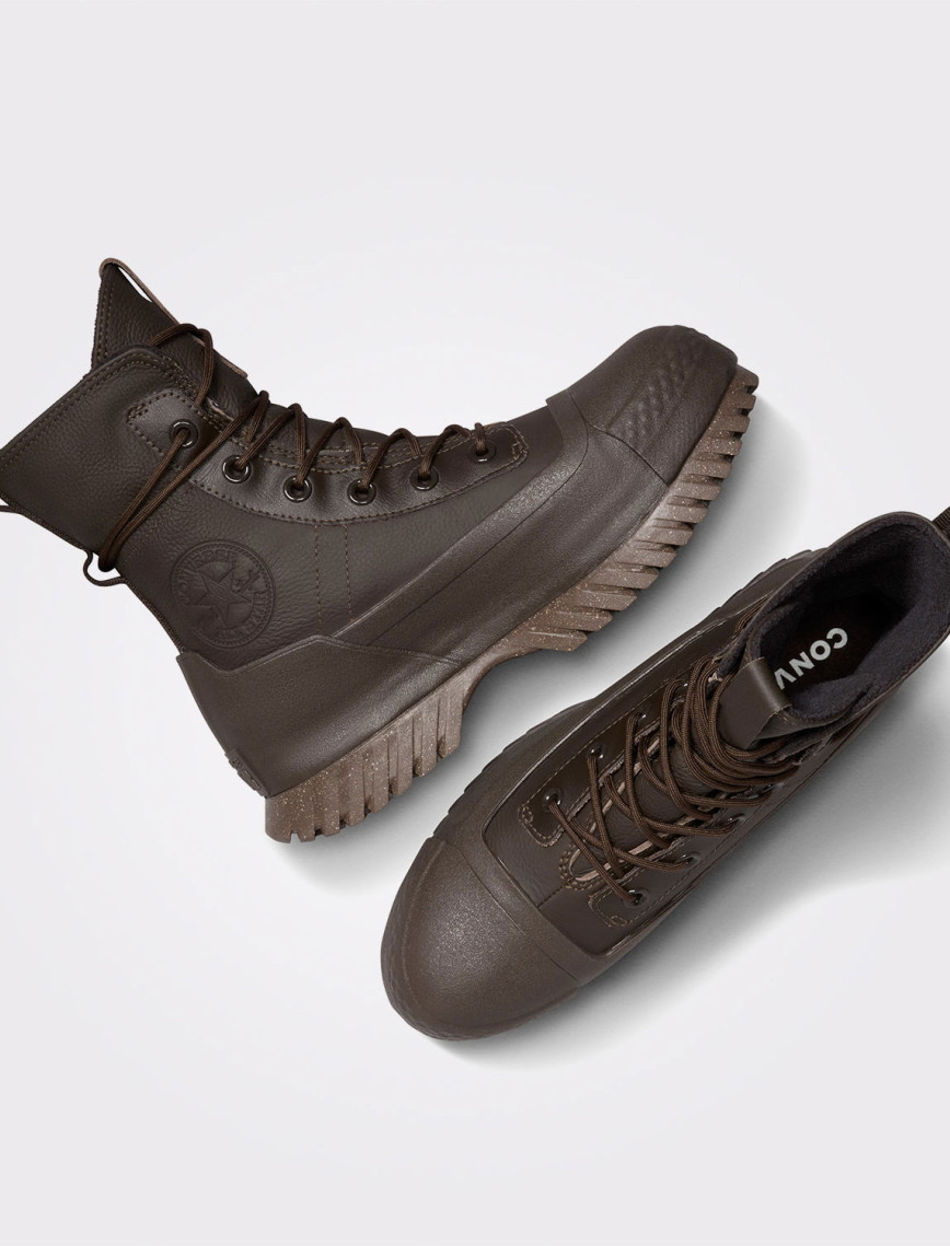 Converse Chuck Taylor All Star Lugged 2.0 CC Unisex Kahverengi Deri Platform Bot Converse Chuck Taylor All Star Lugged 2.0 CC Unisex Kahverengi Deri Platform Bot