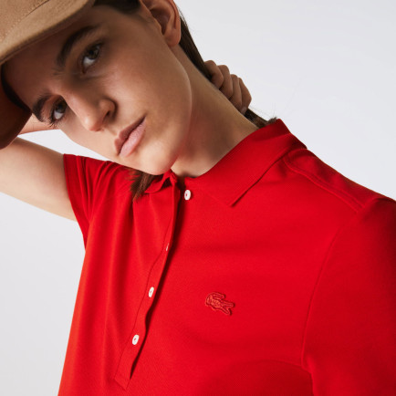 Lacoste Kadın Slim Fit Kırmızı Polo Lacoste Kadın Slim Fit Kırmızı Polo