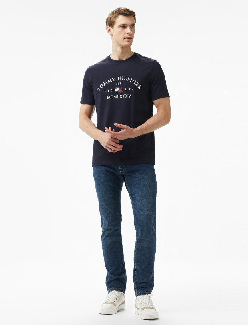 Tommy Hilfiger Nautical Arch Erkek Mavi T-Shirt Tommy Hilfiger Nautical Arch Erkek Mavi T-Shirt