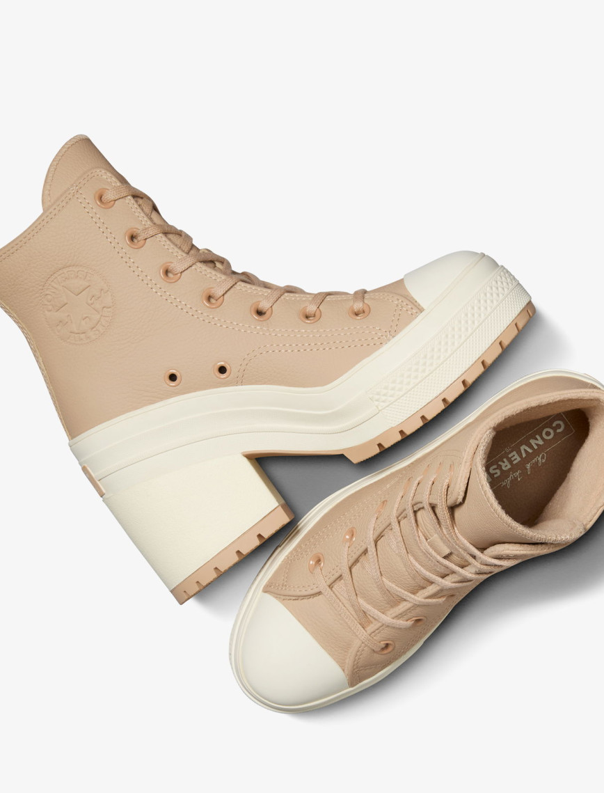 Converse Chuck 70 De Luxe Heel Unisex Kahverengi Deri Platform Sneaker Converse Chuck 70 De Luxe Heel Unisex Kahverengi Deri Platform Sneaker