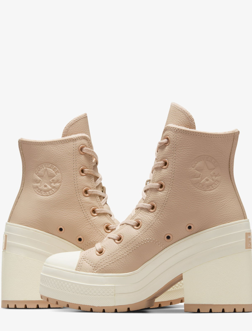 Converse Chuck 70 De Luxe Heel Unisex Kahverengi Deri Platform Sneaker Converse Chuck 70 De Luxe Heel Unisex Kahverengi Deri Platform Sneaker