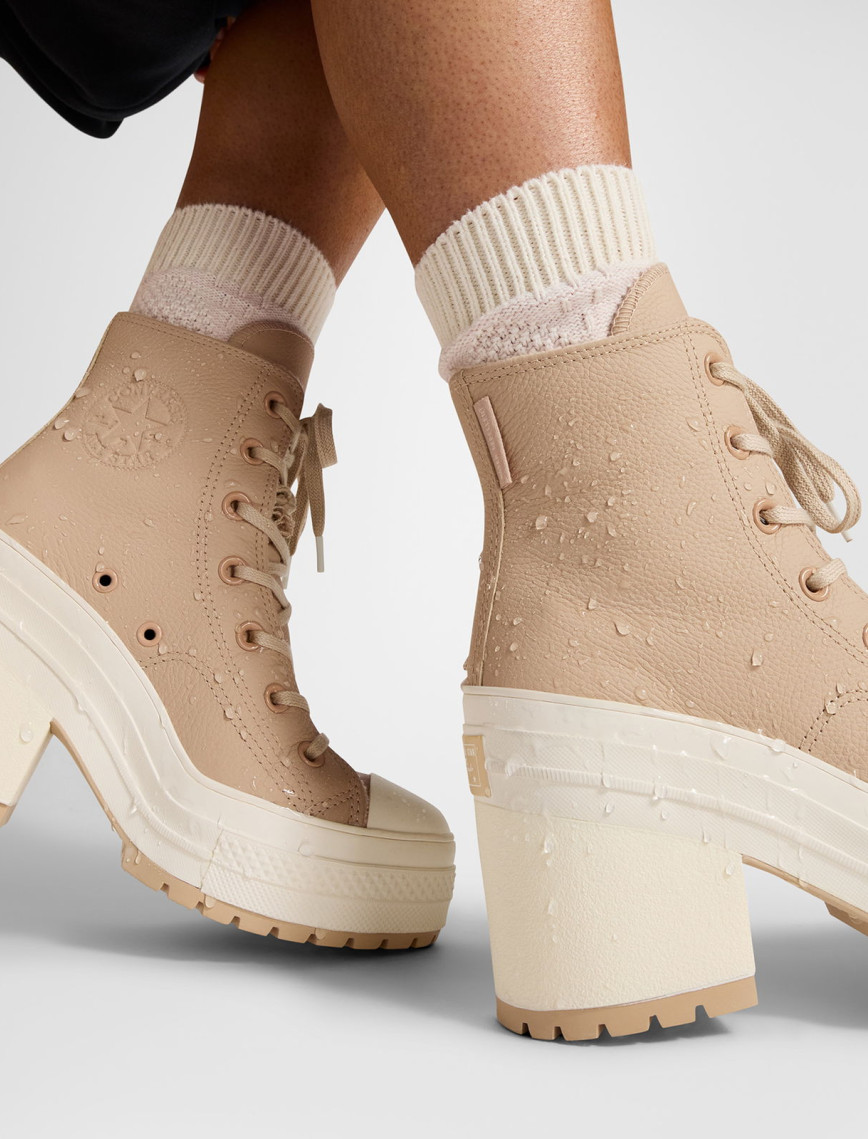 Converse Chuck 70 De Luxe Heel Unisex Kahverengi Deri Platform Sneaker Converse Chuck 70 De Luxe Heel Unisex Kahverengi Deri Platform Sneaker