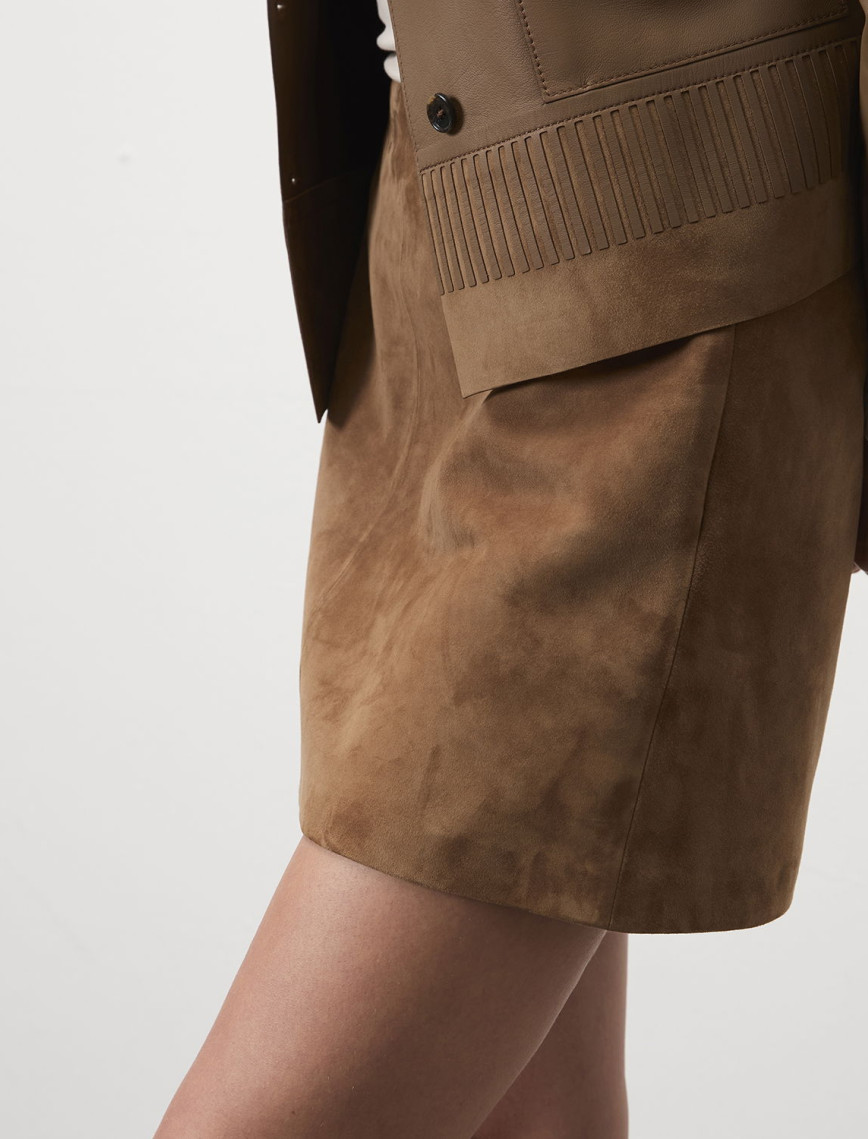 Alvira Açık Kahve Kadın Süet Etek Alvira Açık Kahve Kadın Süet Etek