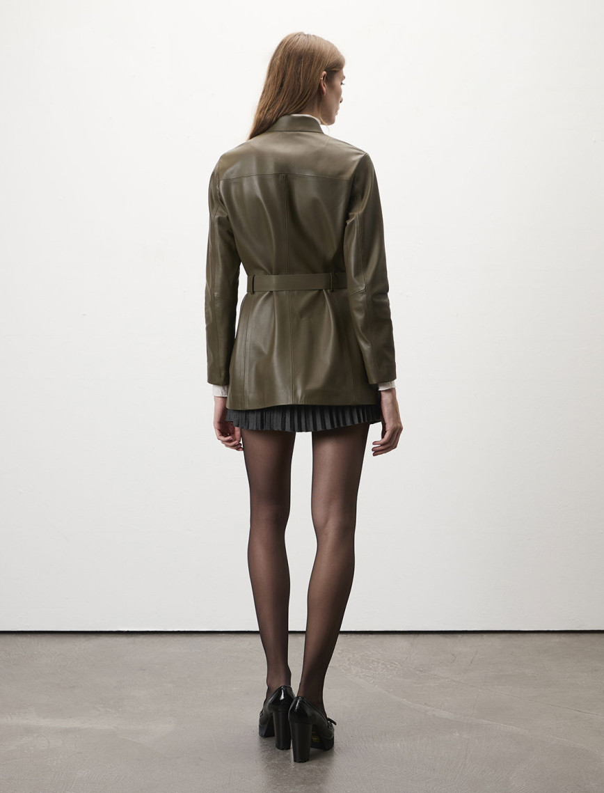 Kelly Yeşil Kadın Deri Trençkot Kelly Yeşil Kadın Deri Trençkot