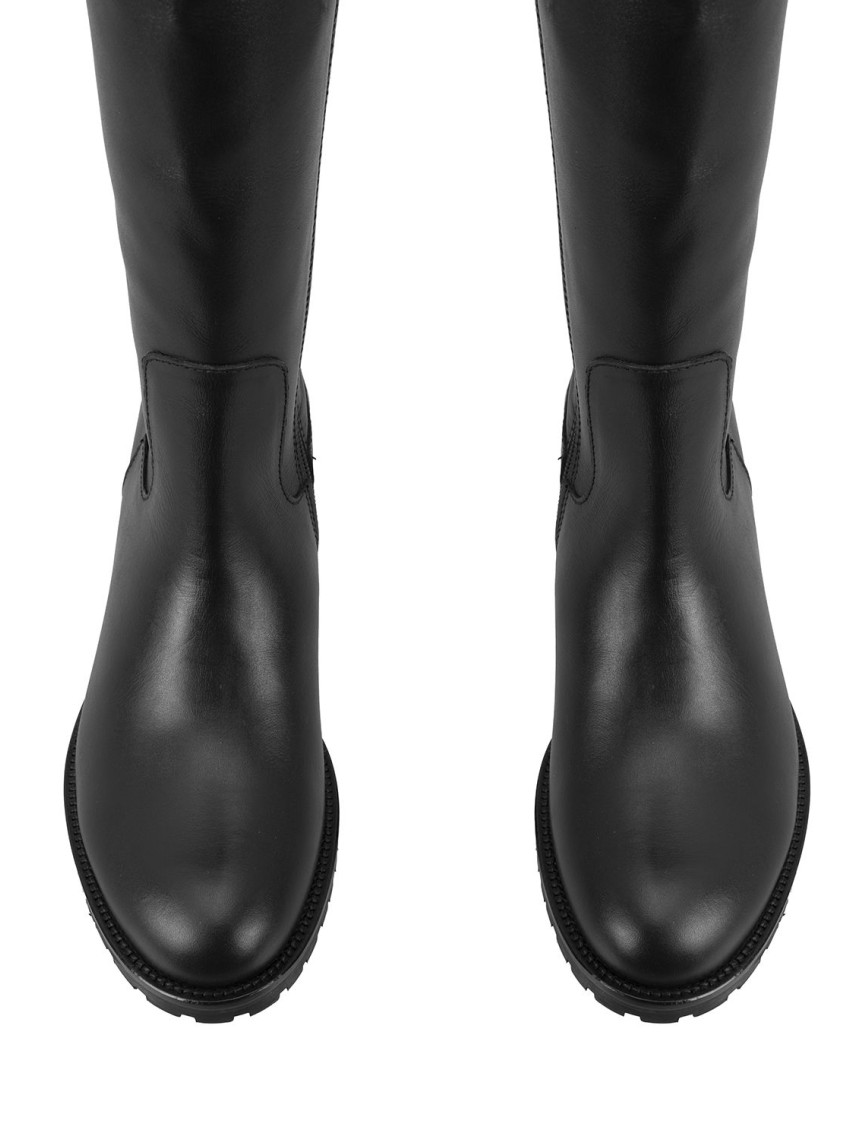 Kadın Siyah Deri Çizme Kadın Siyah Deri Çizme