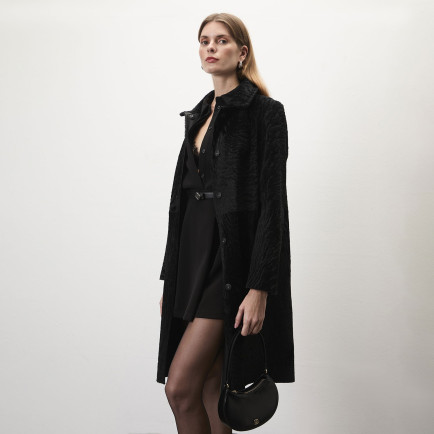 Emilly Siyah Kadın Kürk Kaban Emilly Siyah Kadın Kürk Kaban