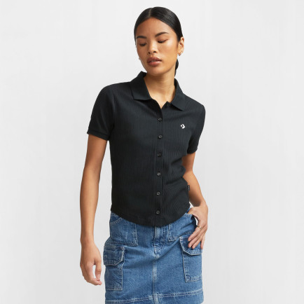 Converse Slim Fit Kadın Siyah Gömlek Converse Slim Fit Kadın Siyah Gömlek