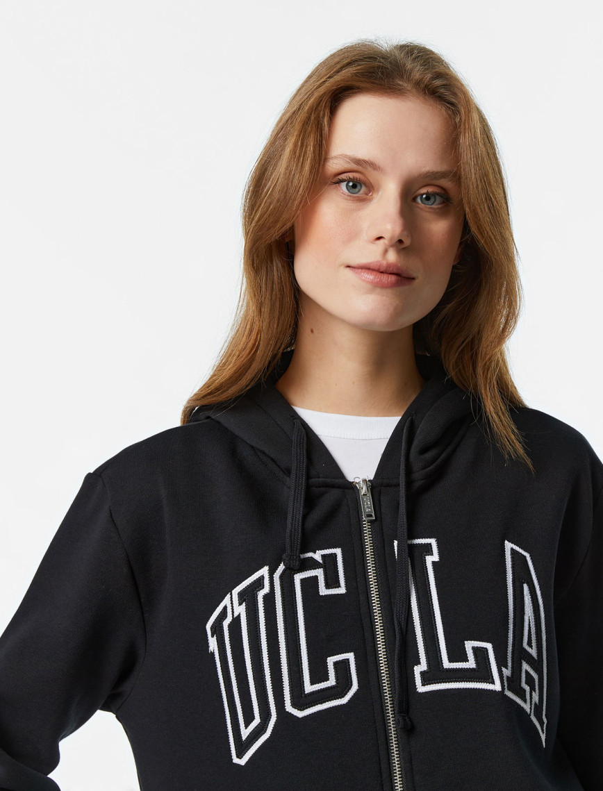 Ucla Joyce Aplikeli Kadın Siyah Hoodie Ucla Joyce Aplikeli Kadın Siyah Hoodie