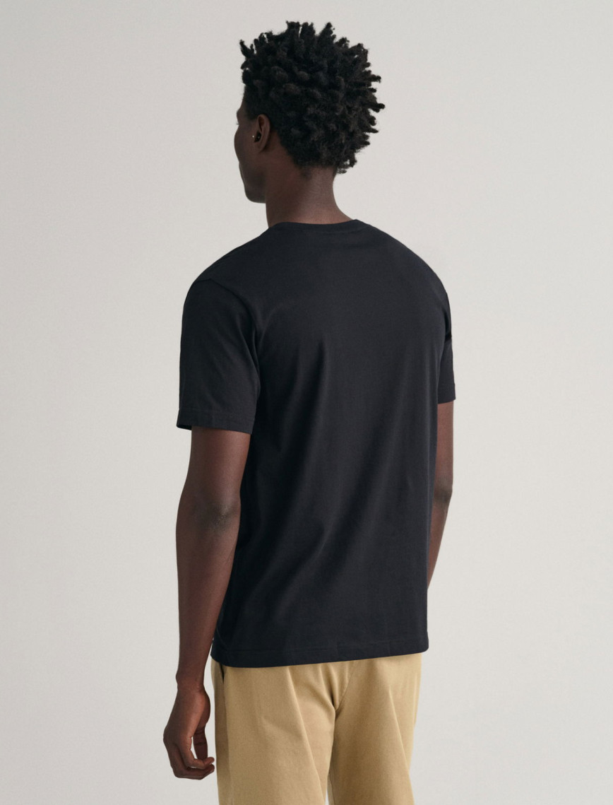 GANT Erkek Siyah Regular Fit Bisiklet Yaka Logolu T-Shirt GANT Erkek Siyah Regular Fit Bisiklet Yaka Logolu T-Shirt