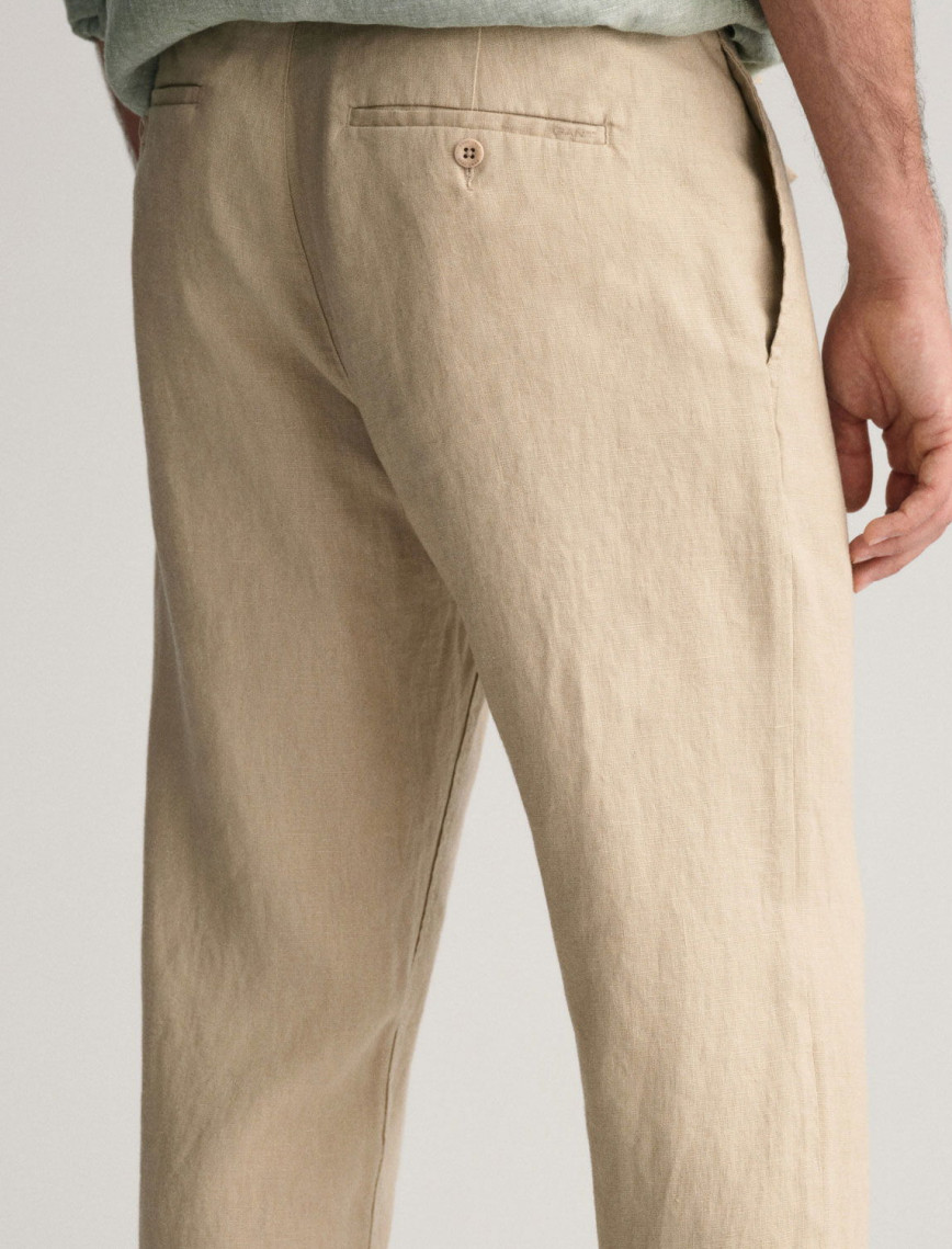 GANT Erkek Bej Relaxed Fit Keten Pantolon GANT Erkek Bej Relaxed Fit Keten Pantolon