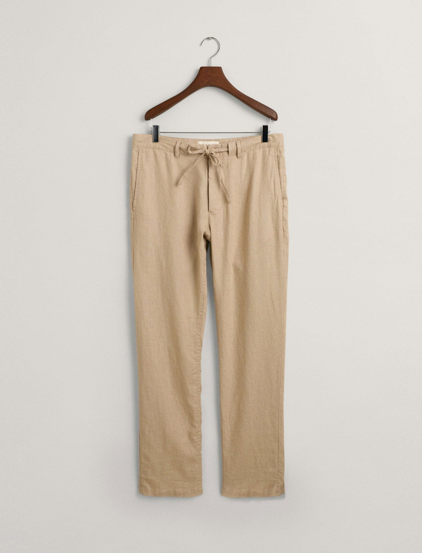 GANT Erkek Bej Relaxed Fit Keten Pantolon GANT Erkek Bej Relaxed Fit Keten Pantolon