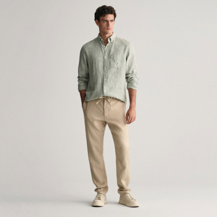 GANT Erkek Bej Relaxed Fit Keten Pantolon GANT Erkek Bej Relaxed Fit Keten Pantolon