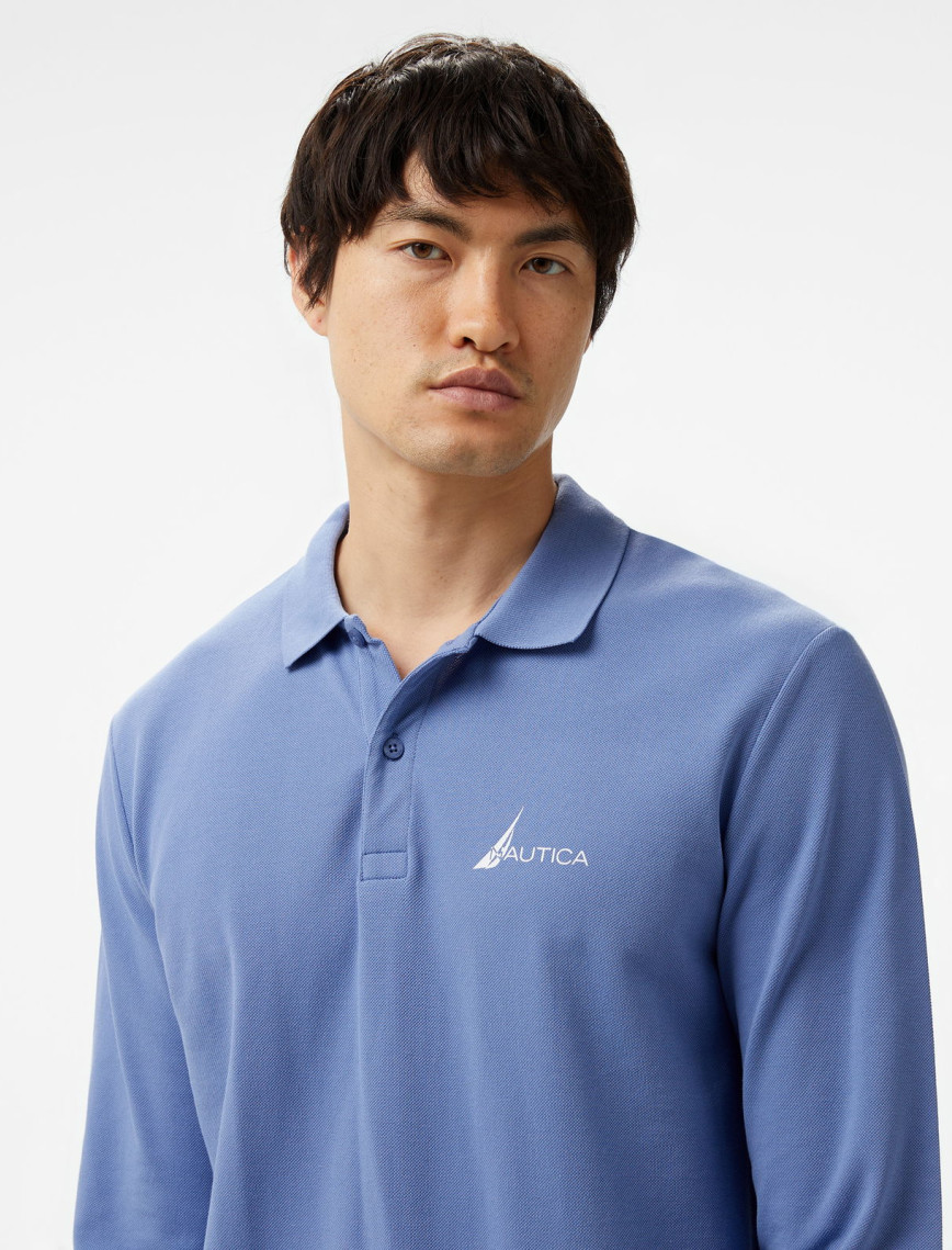 Nautica Erkek Mavi Classic Fit Uzun Kollu Polo Nautica Erkek Mavi Classic Fit Uzun Kollu Polo