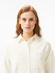 Lacoste Kadın Relaxed Fit Krem Gömlek Lacoste Kadın Relaxed Fit Krem Gömlek