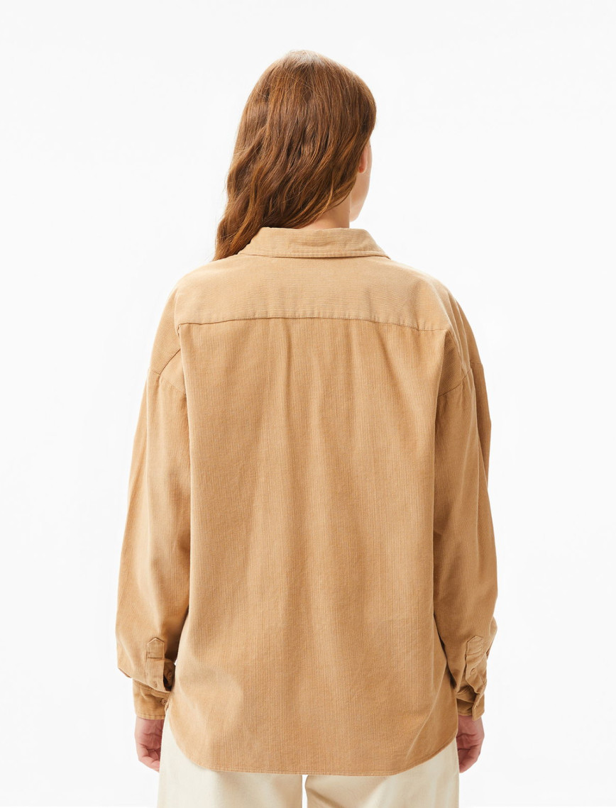 Lacoste Kadın Relaxed Fit Kahverengi Gömlek Lacoste Kadın Relaxed Fit Kahverengi Gömlek