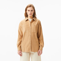 Lacoste Kadın Relaxed Fit Kahverengi Gömlek Lacoste Kadın Relaxed Fit Kahverengi Gömlek